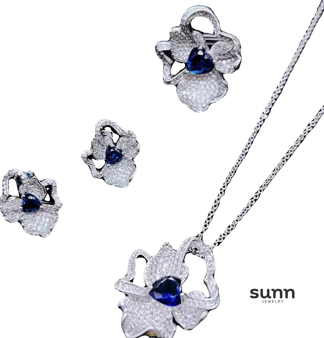 Irelyn Sapphire Blossom Set