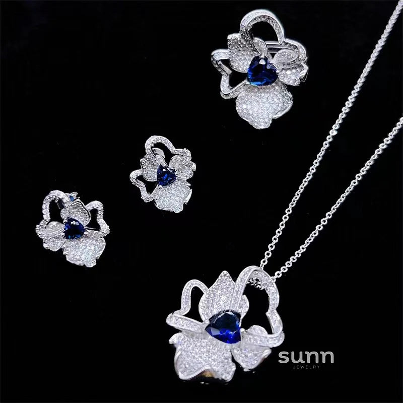 Irelyn Sapphire Blossom Set