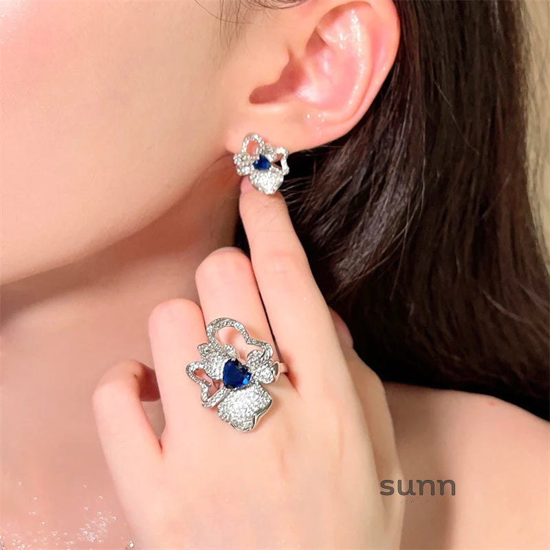 Irelyn Sapphire Blossom Set