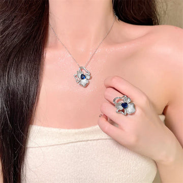 Irelyn Sapphire Blossom Set