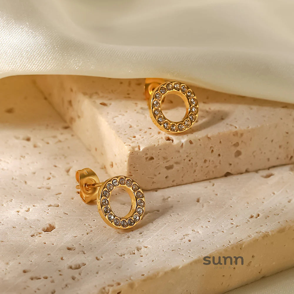 Irena Gold Zirconia Studs
