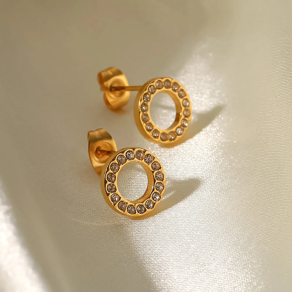 Irena Gold Zirconia Studs