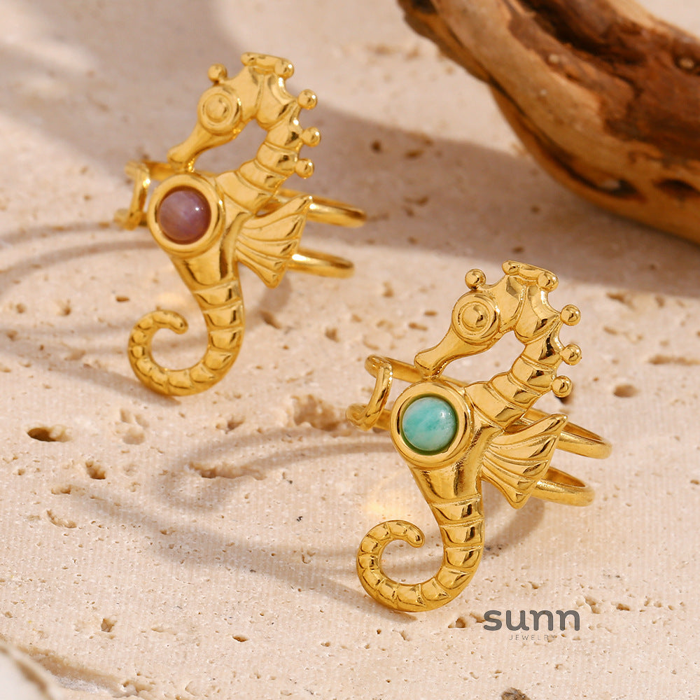 Isabel Gold Seahorse Ring [B8X1F264]