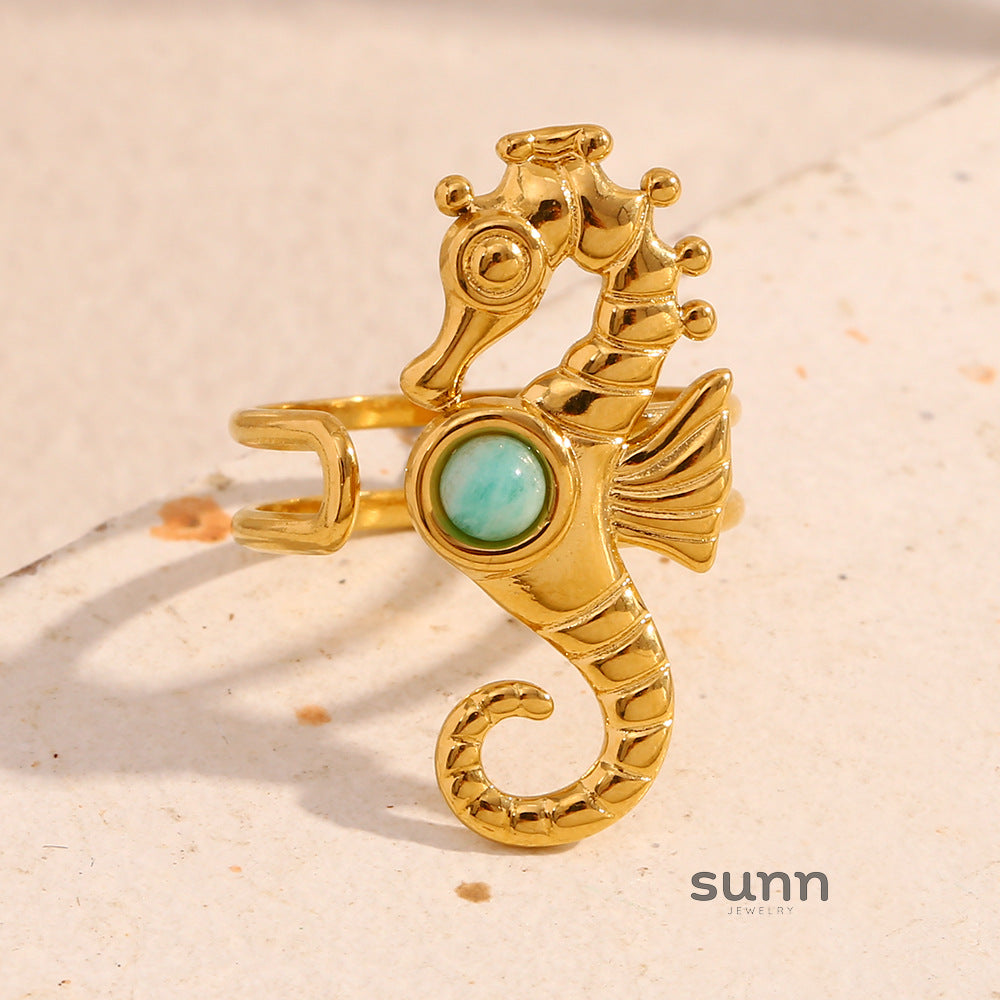 Isabel Gold Seahorse Ring [GPLVOHKS]