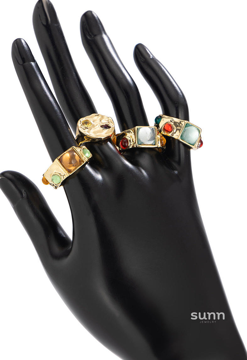 Isabel Liquid Metal Ring Set [J2KL78D4]