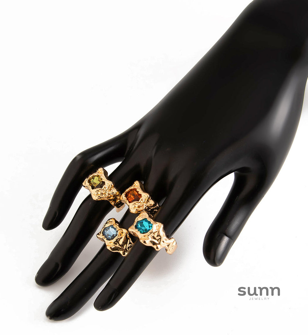 Isabel Liquid Metal Ring Set [D7YSQL0V]