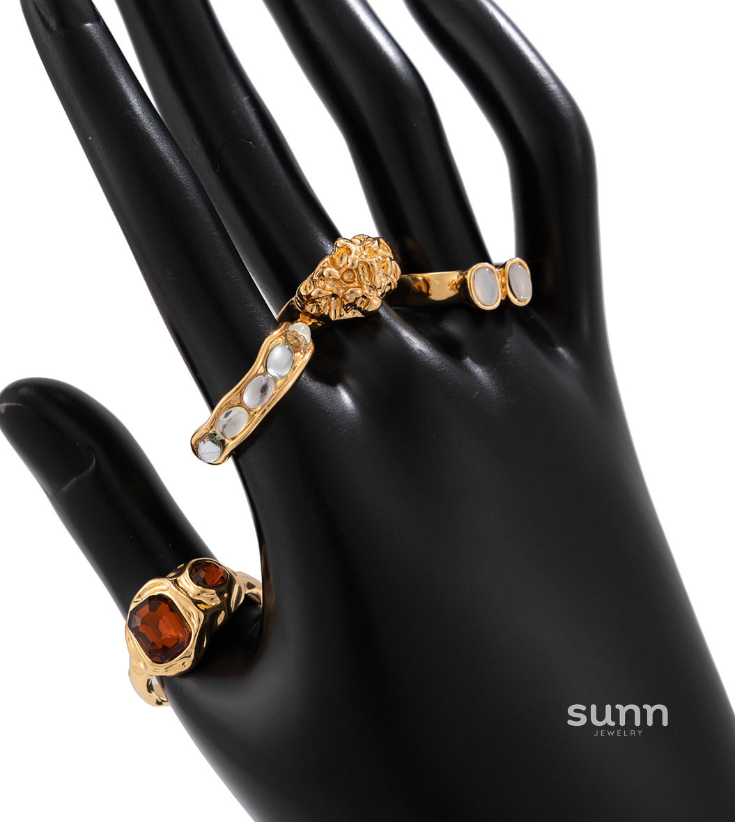 Isabel Liquid Metal Ring Set [973SIIGW]