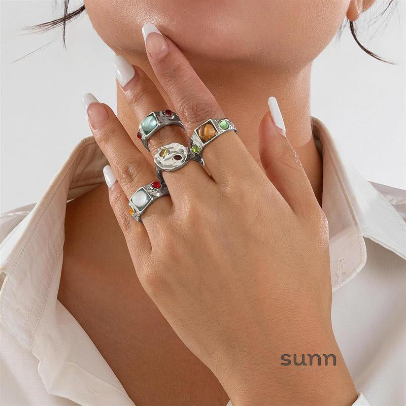 Isabel Liquid Metal Ring Set [3X5QFPK8]