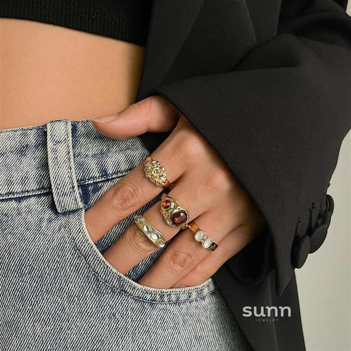 Isabel Liquid Metal Ring Set [1655XMI3]
