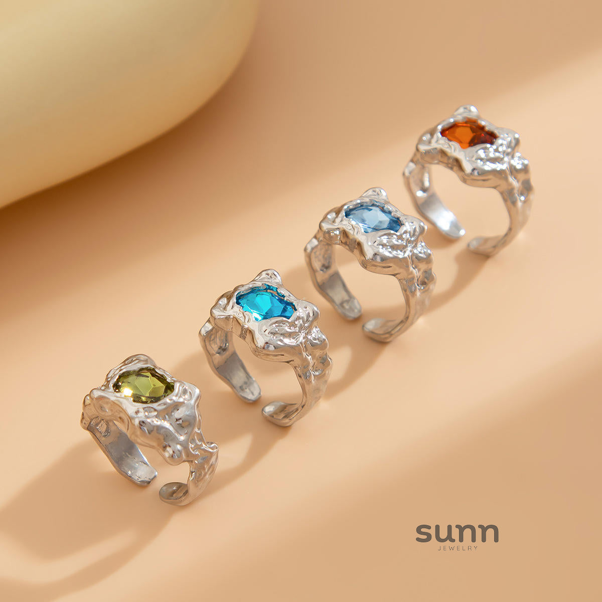Isabel Liquid Metal Ring Set [WYGIAZM2]