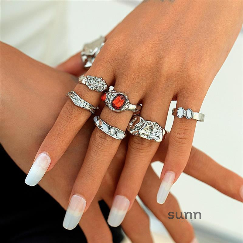 Isabel Liquid Metal Ring Set [LR853IRC]