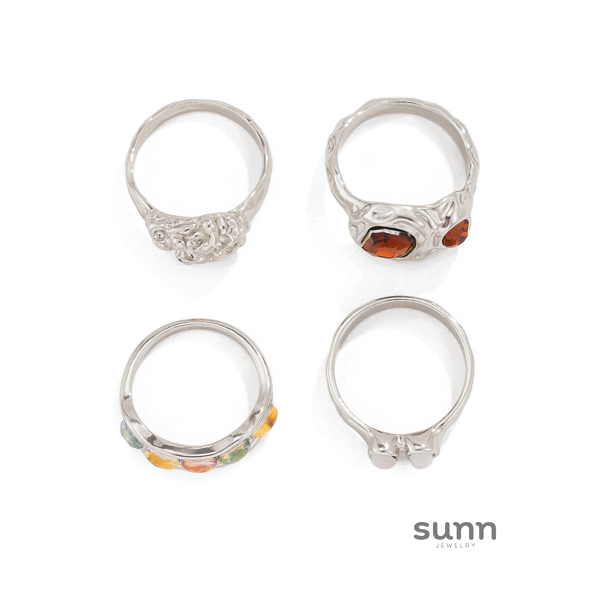 Isabel Liquid Metal Ring Set [LWYIIEW5]