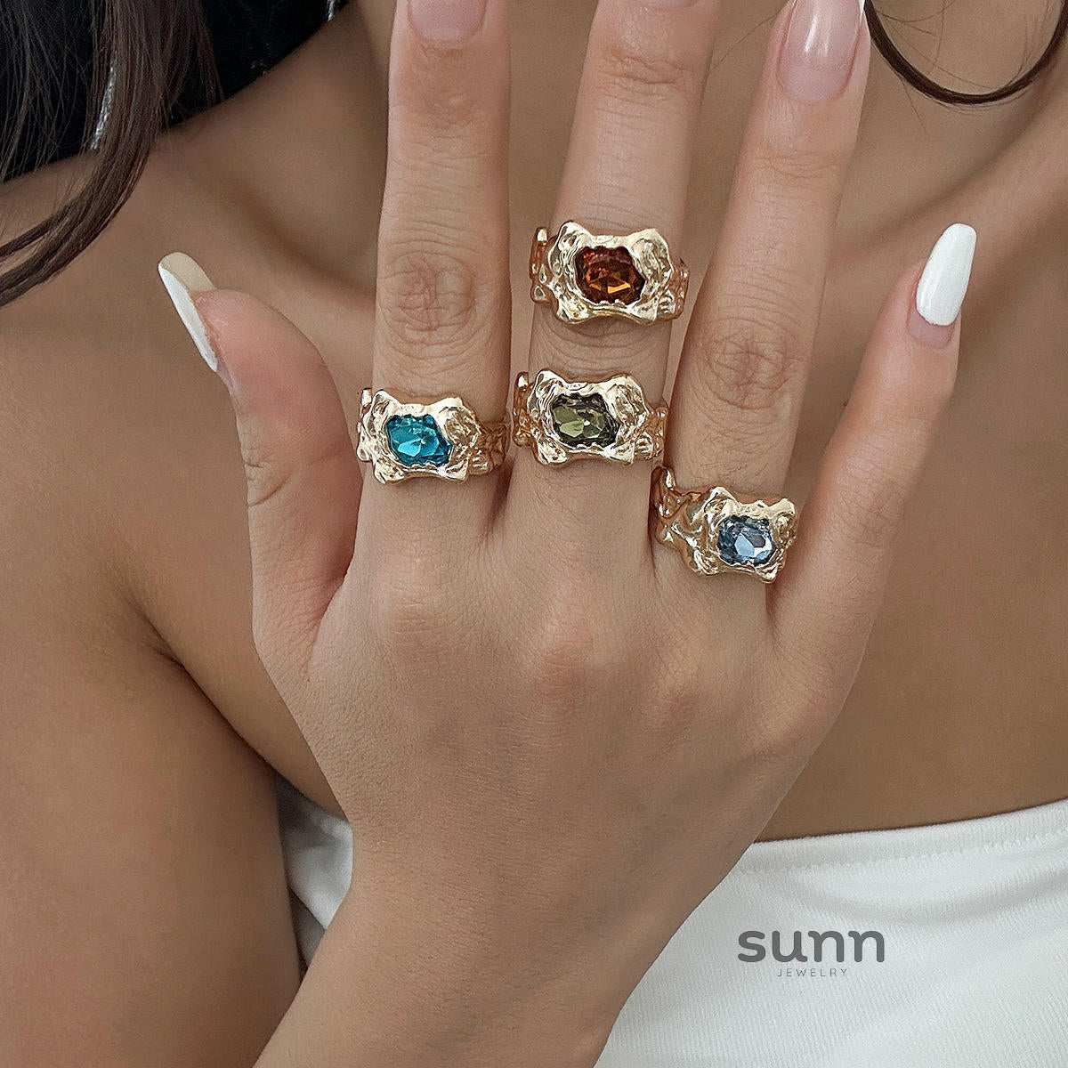 Isabel Liquid Metal Ring Set [UNCJU6WF]
