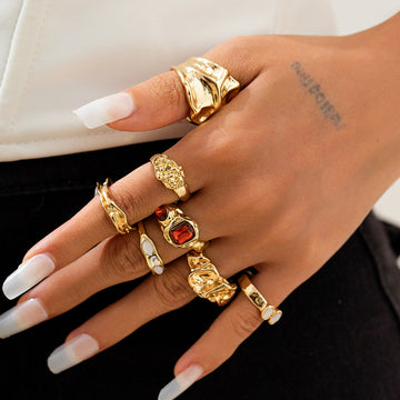 Isabel Liquid Metal Ring Set [9B2OJCY6]