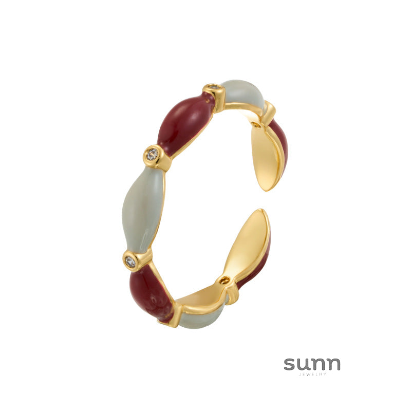 Isaura Dripped Enamel Pebble Ring [QFWLOEZ9]