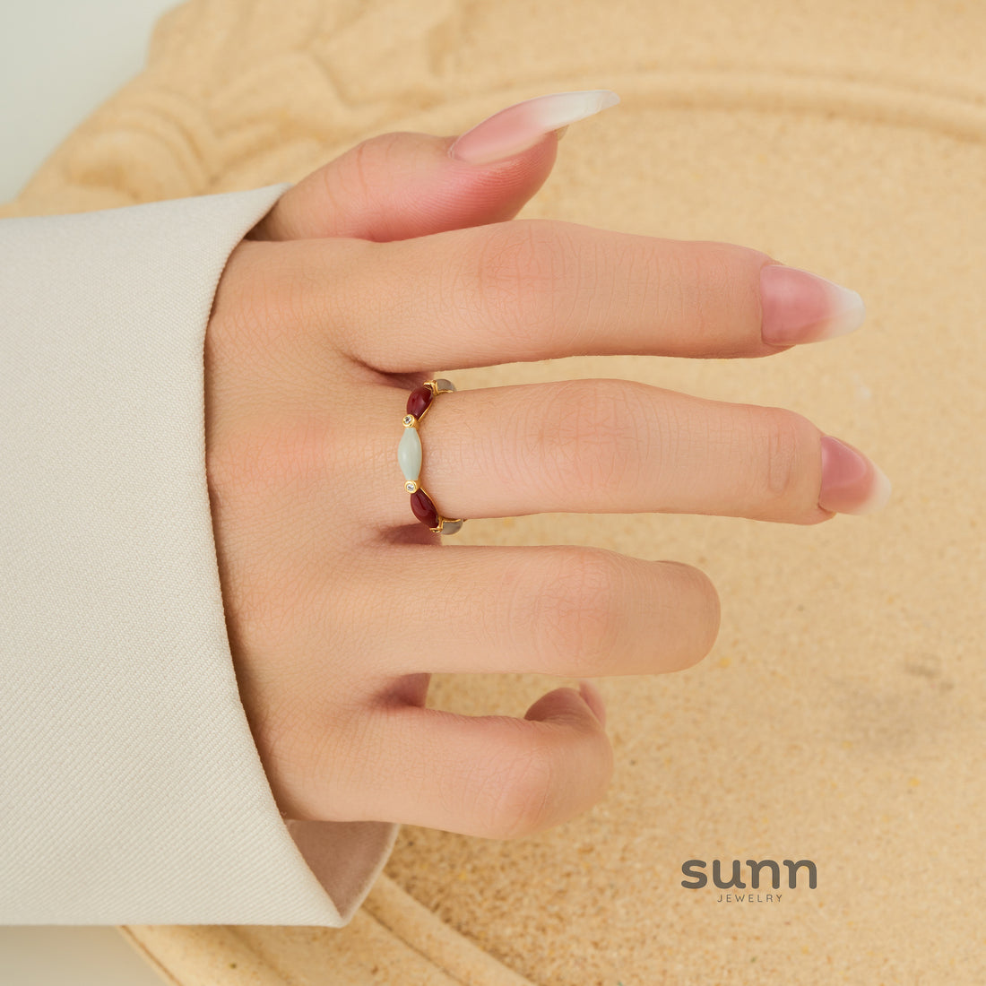 Isaura Dripped Enamel Pebble Ring [C206DTGE]