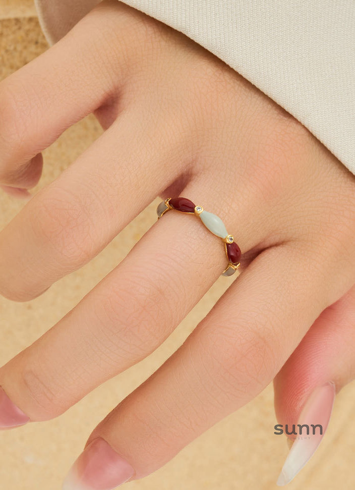 Isaura Dripped Enamel Pebble Ring [WY0P3LT7]