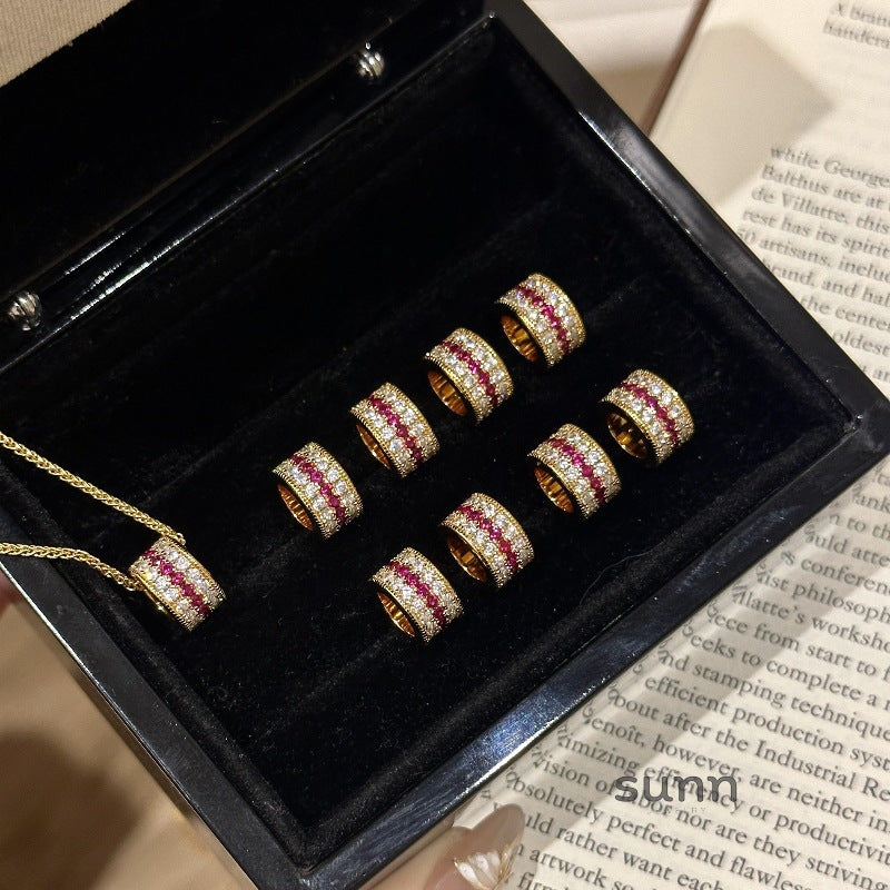 Isaura Ruby Gemstone Jewelry Set [YOAO6AQ8]