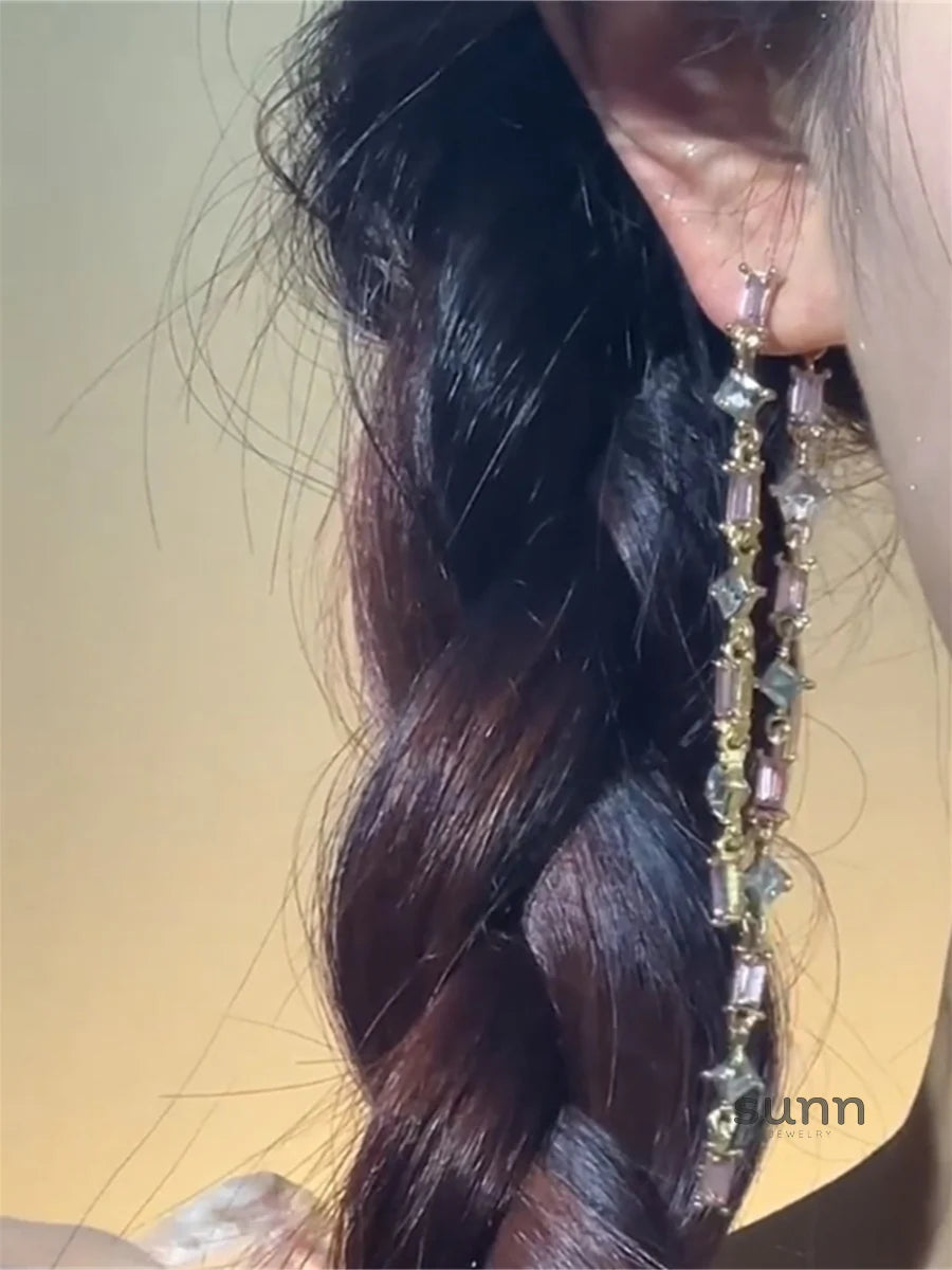 Ishani Radiant Purple Dangle Earrings