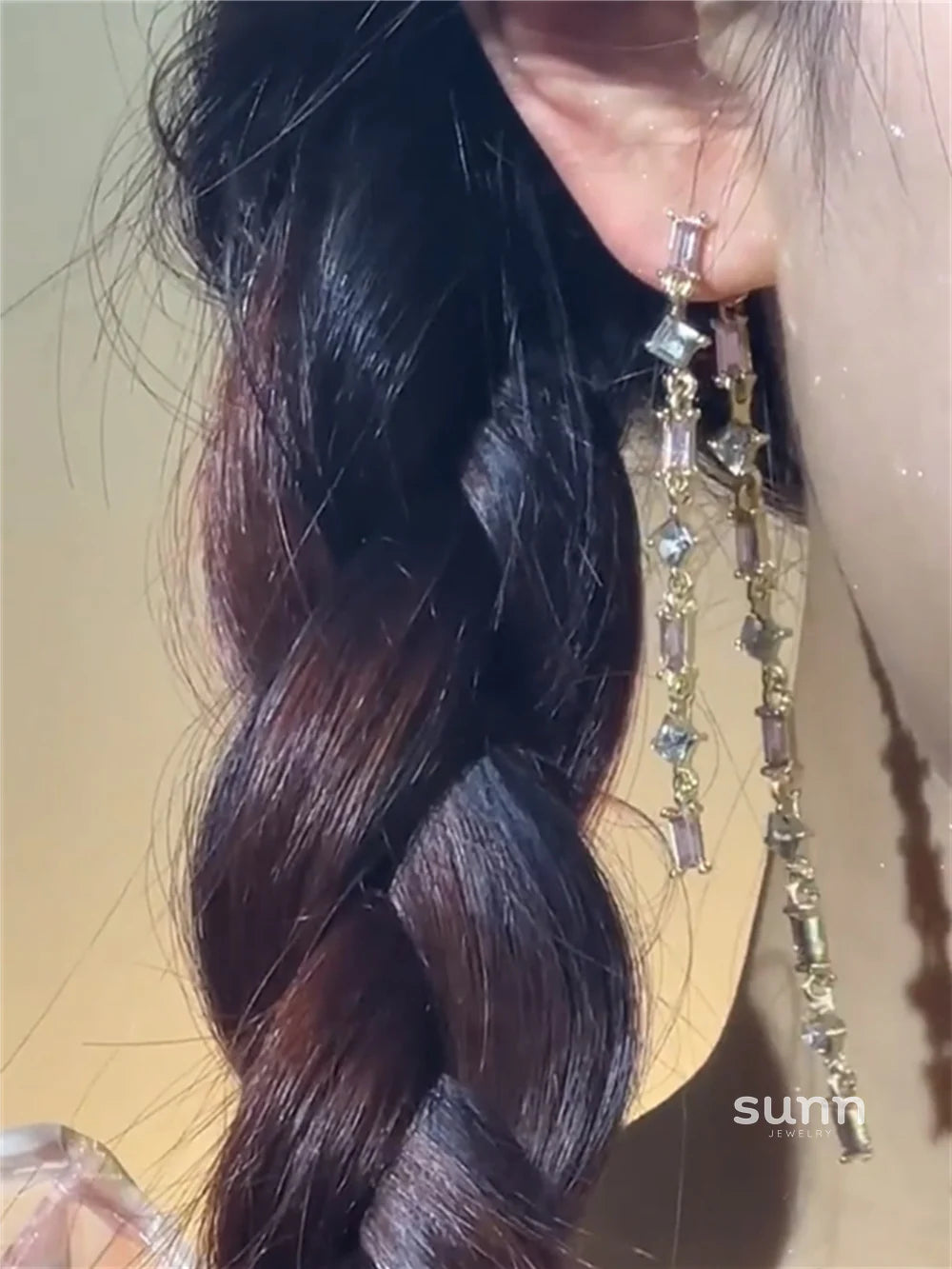 Ishani Radiant Purple Dangle Earrings