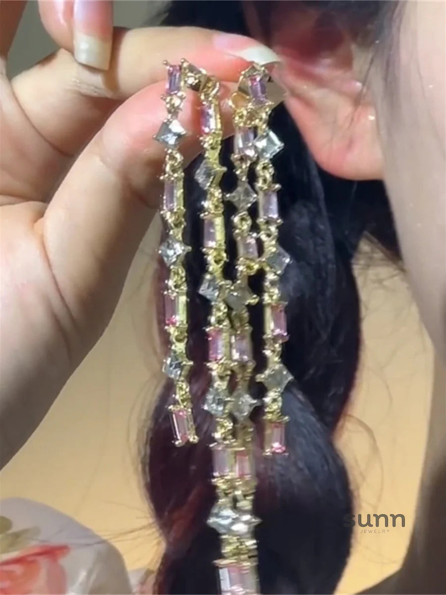 Ishani Radiant Purple Dangle Earrings