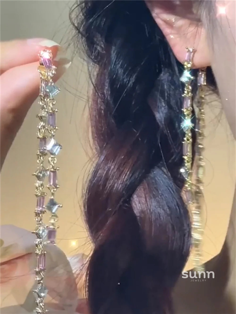 Ishani Radiant Purple Dangle Earrings