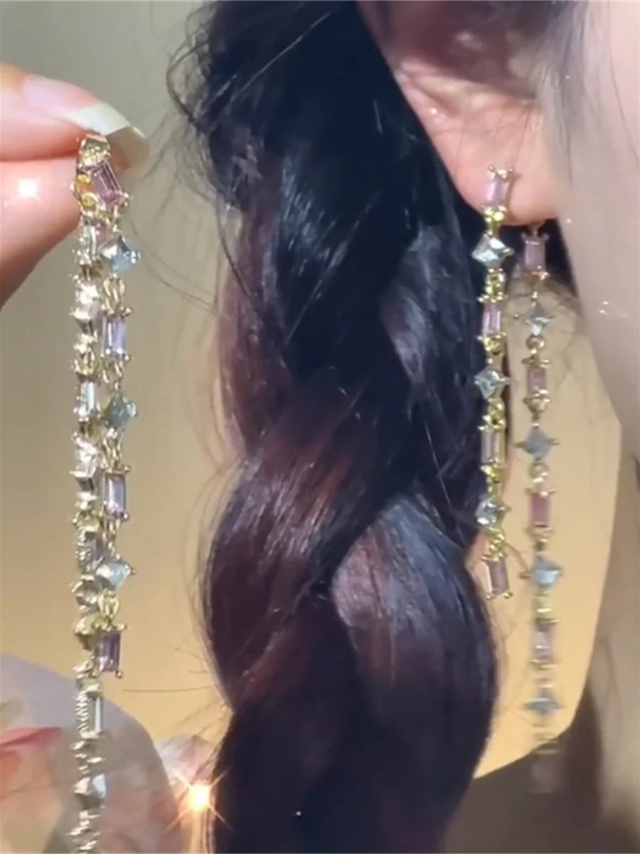 Ishani Radiant Purple Dangle Earrings