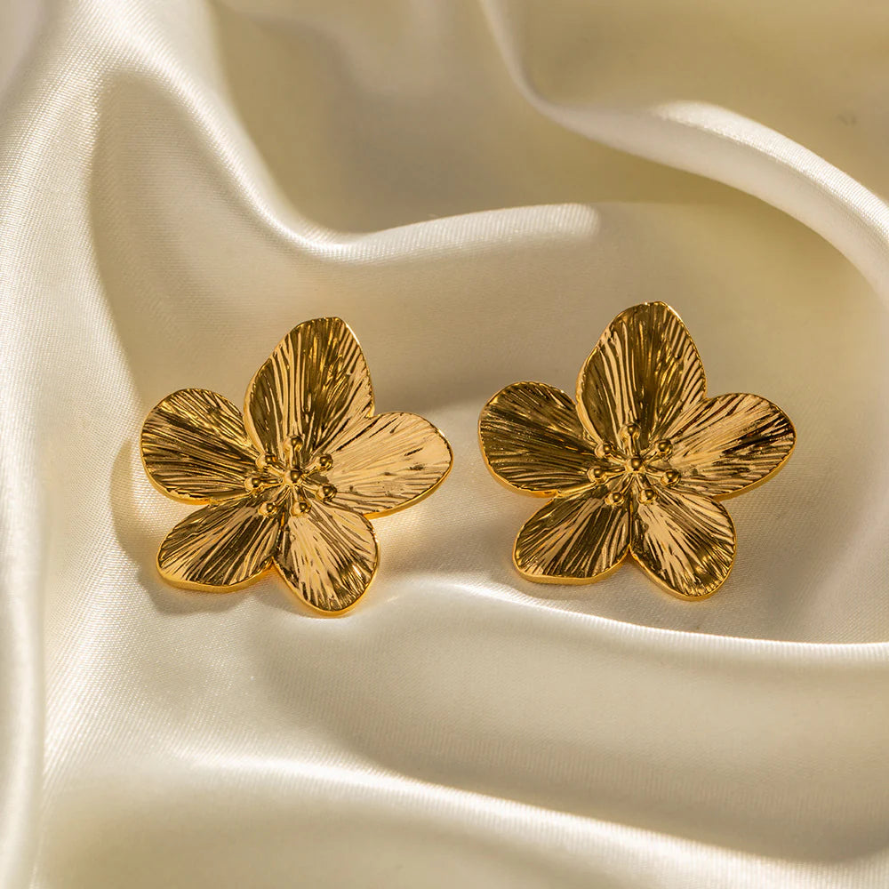 Isis Vintage Gold Floral Studs