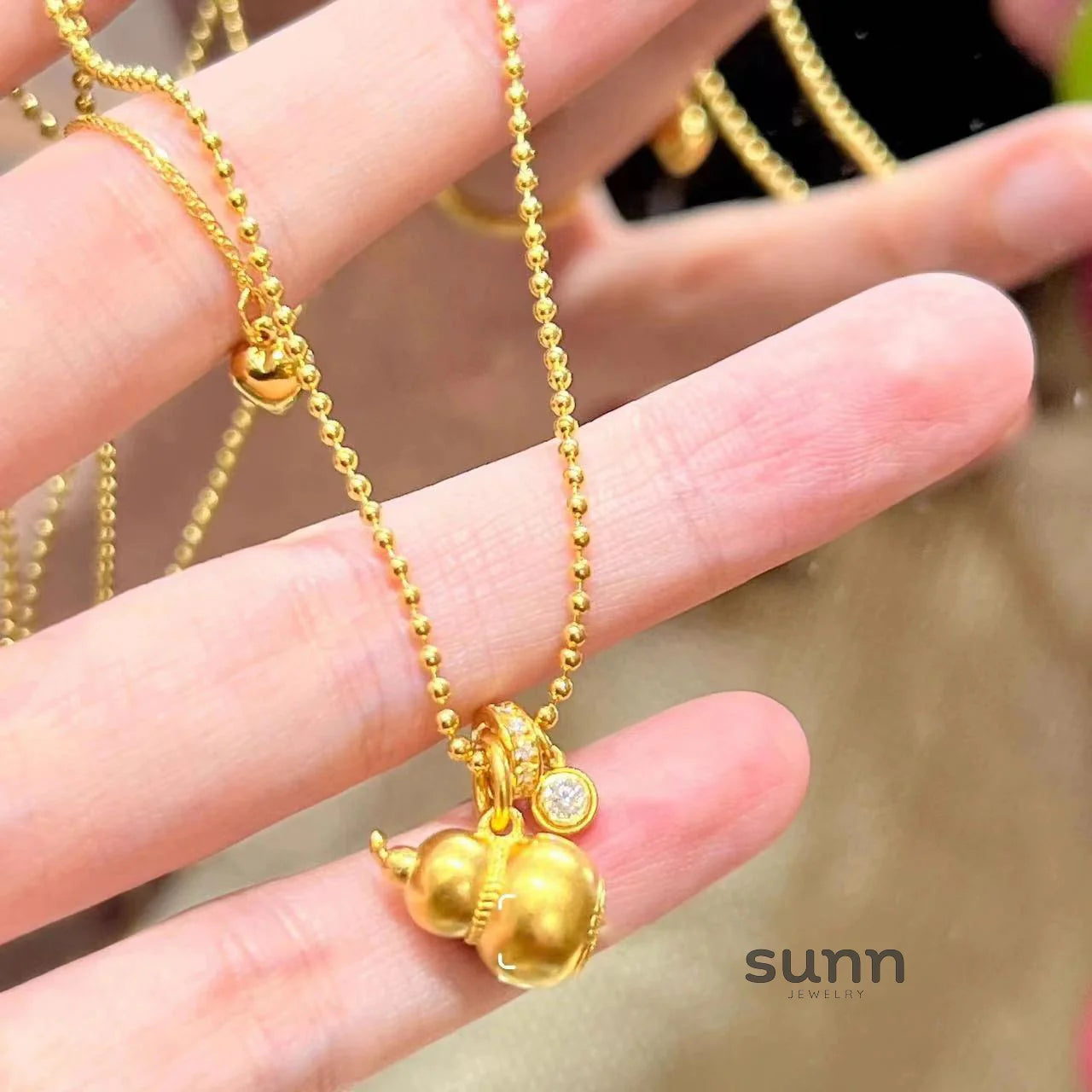 Island Golden Gourd Necklace