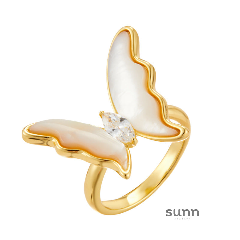 Island Shell Butterfly Ring [4XBBO1N9]