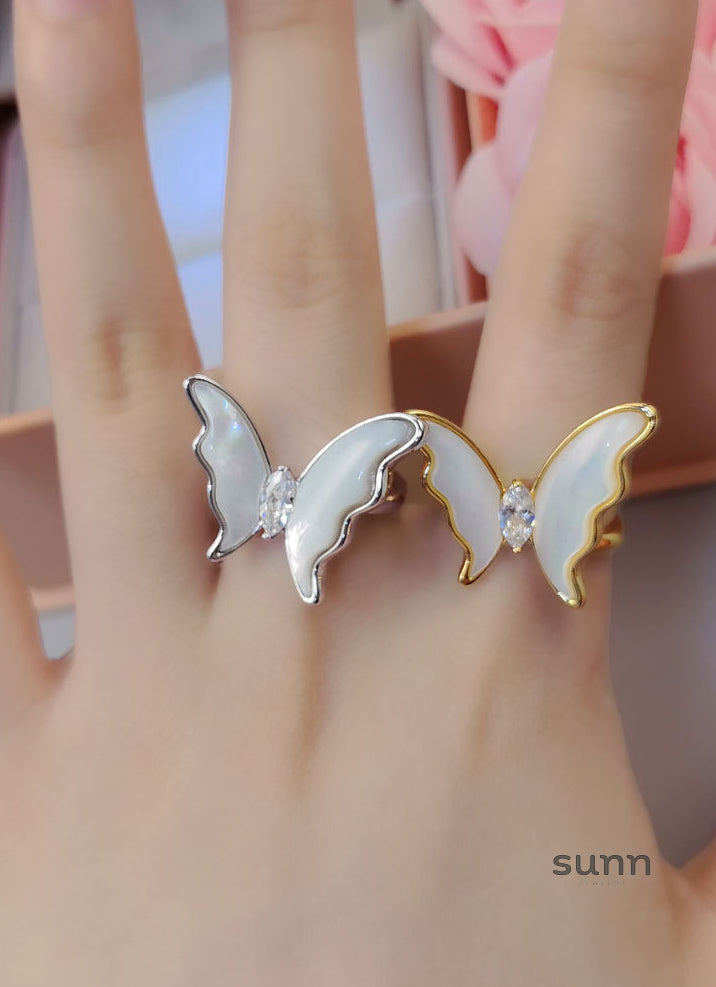 Island Shell Butterfly Ring [O1SE6B9G]