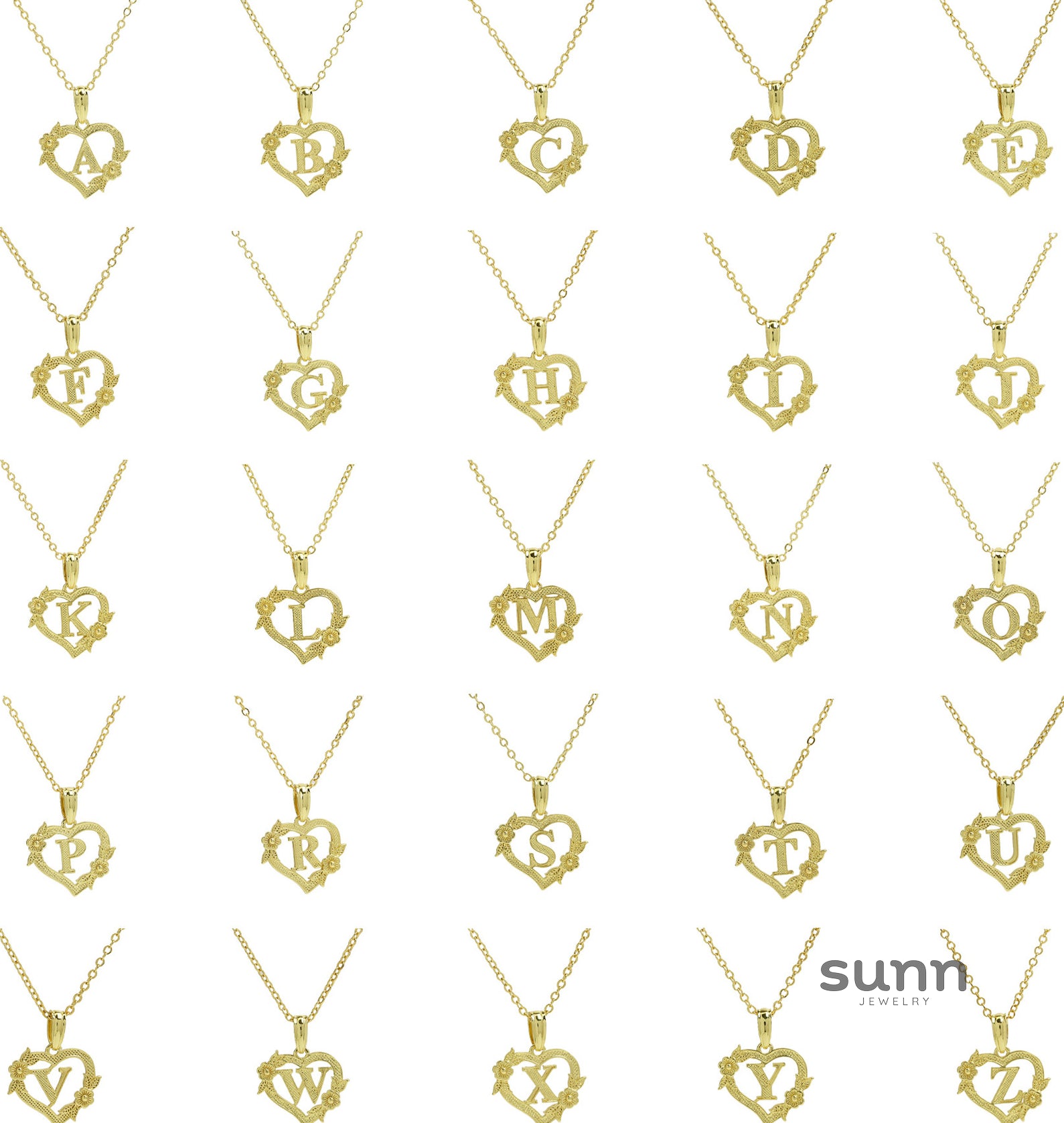 Isobel Initial Heart Pendant Necklace [6CSVGOYU]
