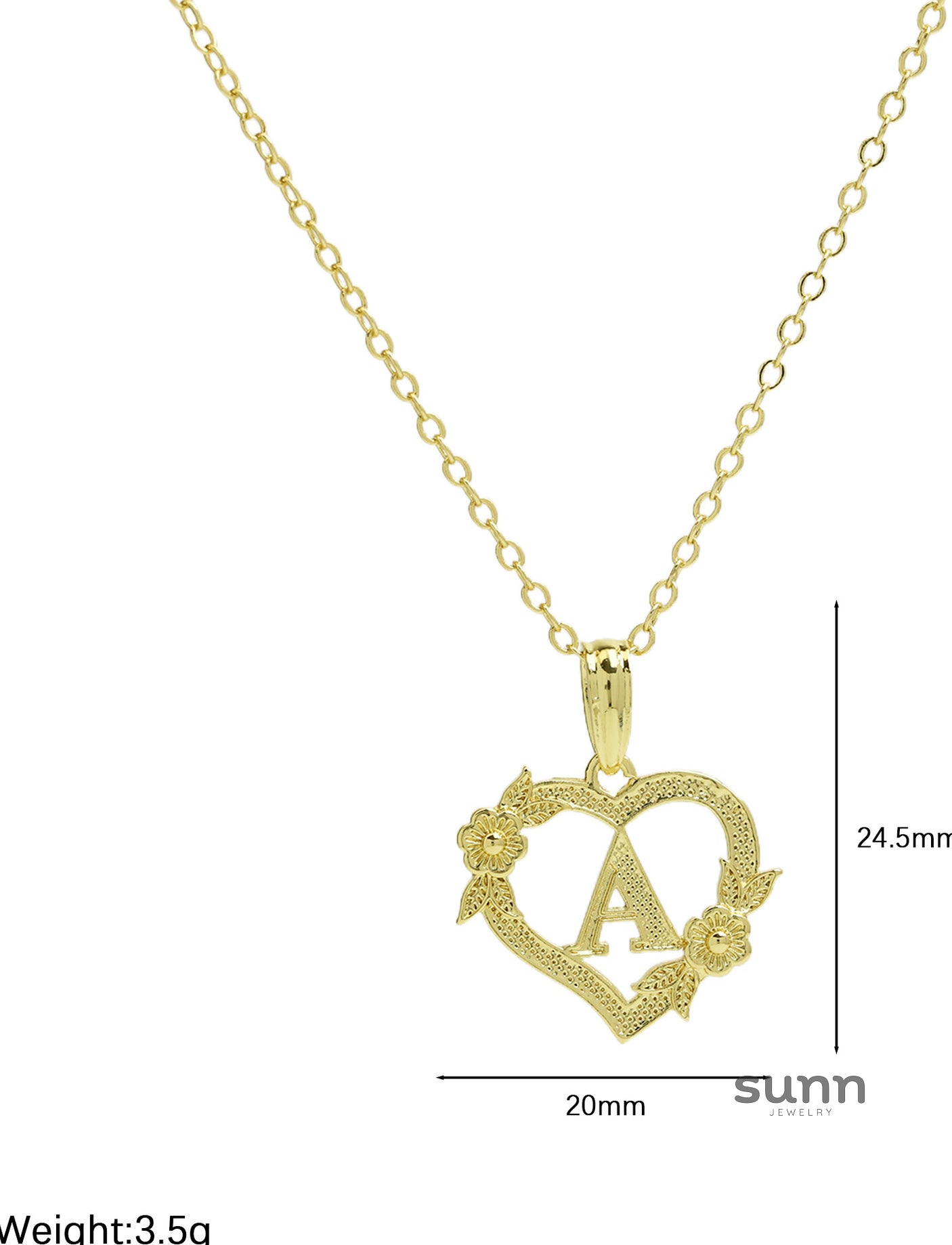 Isobel Initial Heart Pendant Necklace [JHYRRX29]