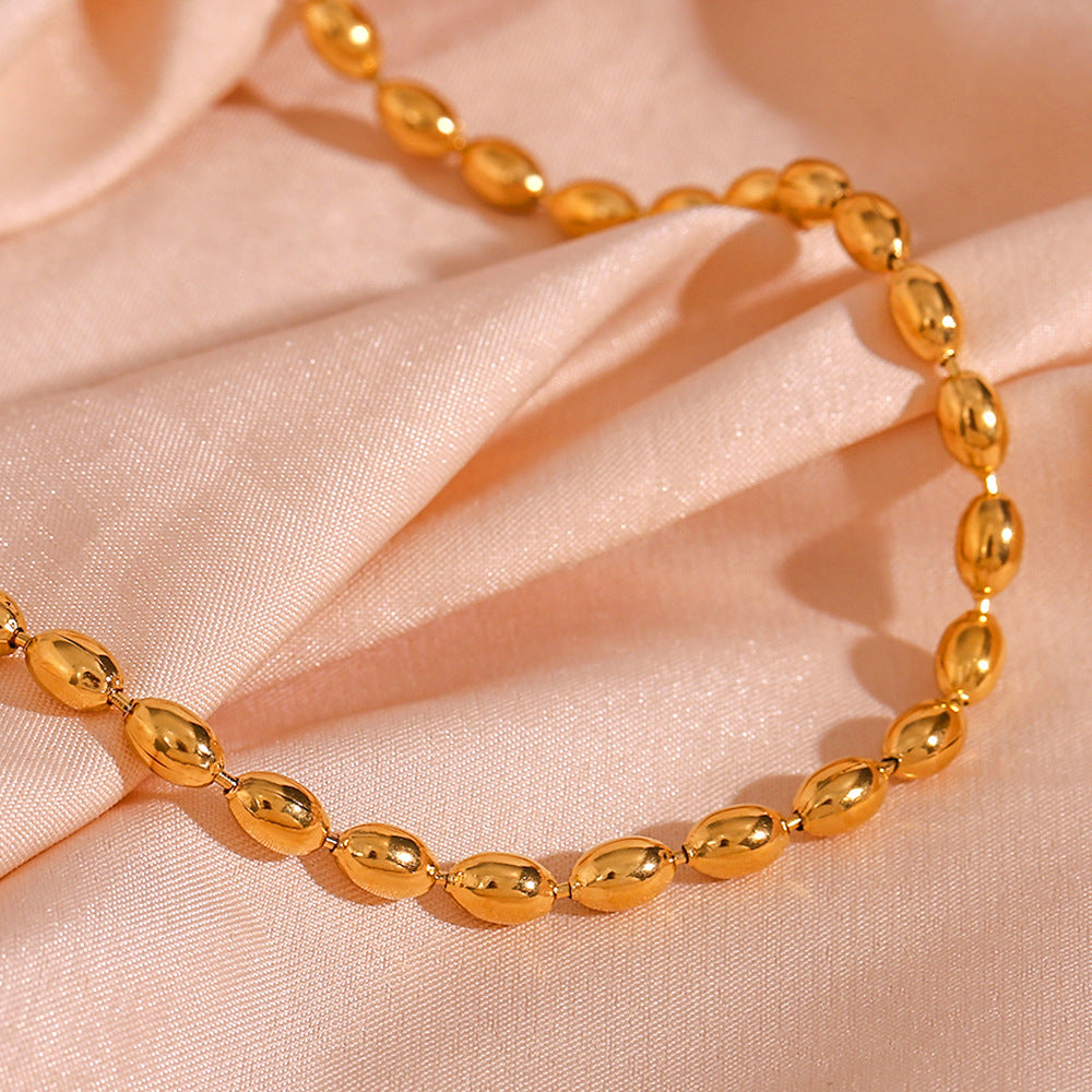 Israa Dainty Oval Bead Necklace [R2X2B6V6]