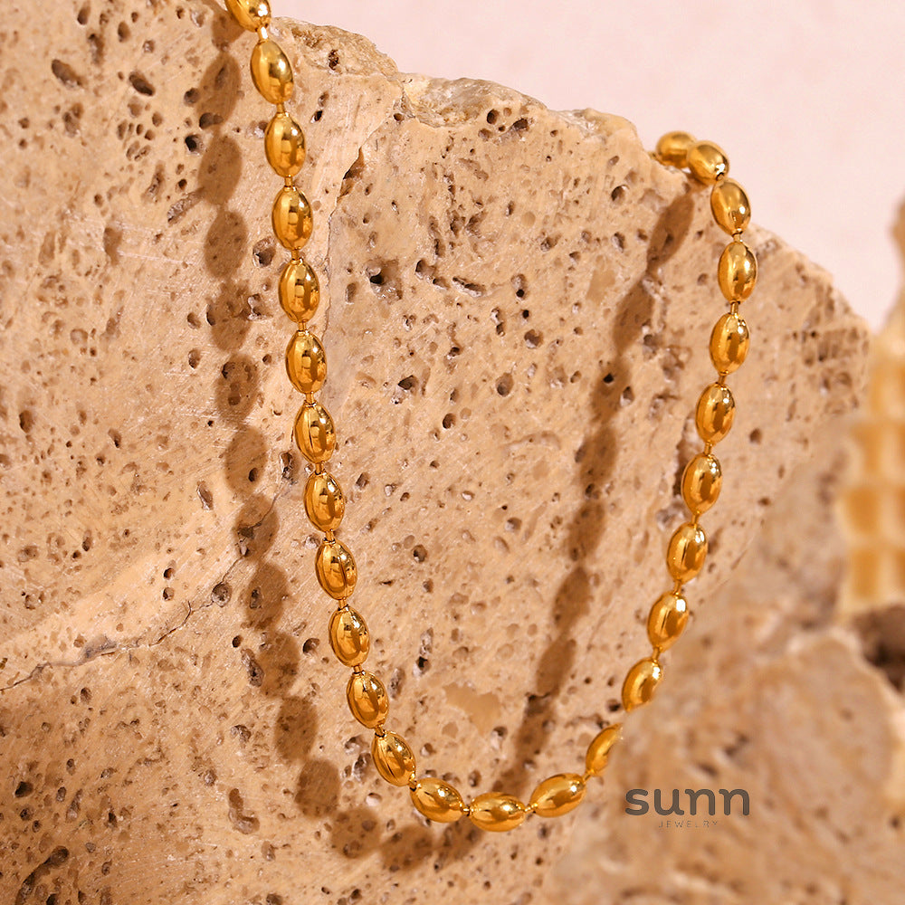Israa Dainty Oval Bead Necklace [ILP8GIJ6]