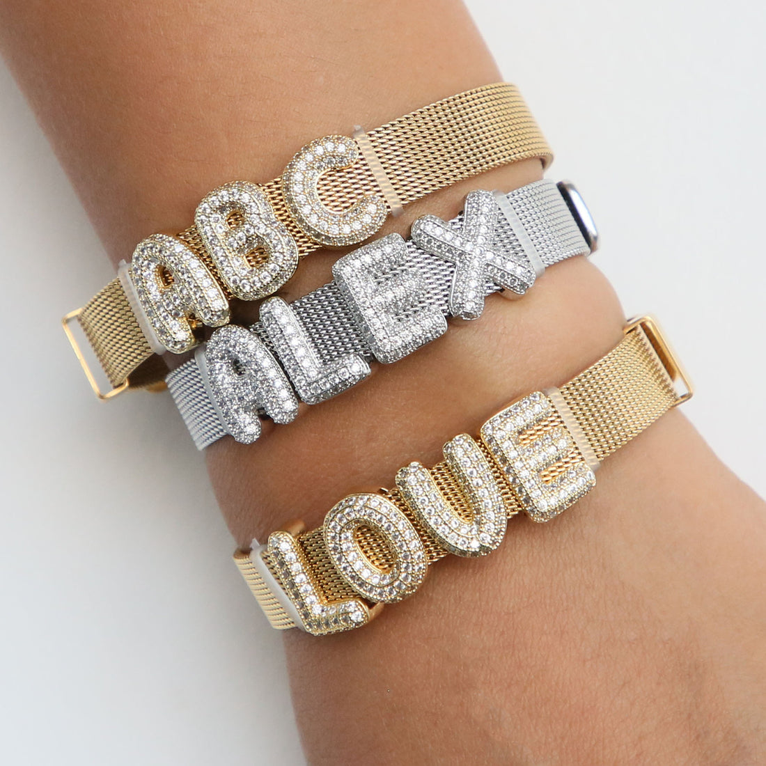 Israa Gold Bubble Letter Bracelet [BKPR3XKG]