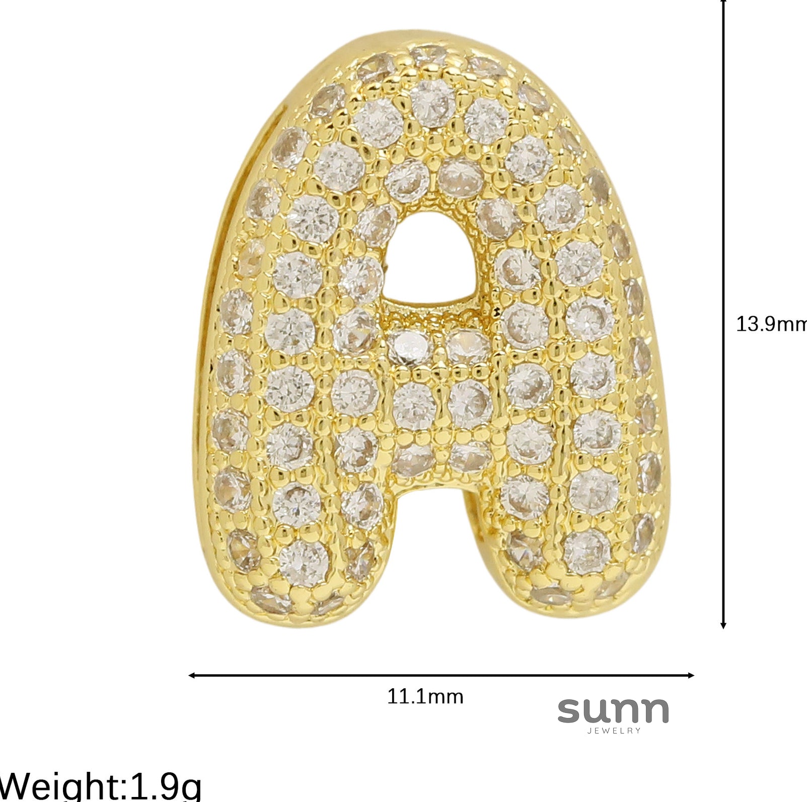 Israa Gold Bubble Letter Bracelet [LQH8GSMN]