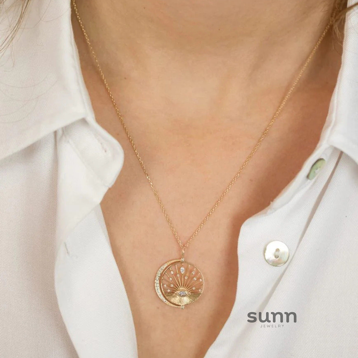 Itzel Diamond Pendant Necklace [1DSB7YW5]