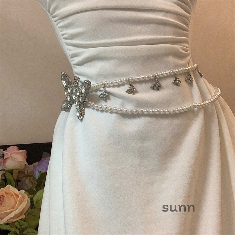 Itzia Pearl Butterfly Waist Chain