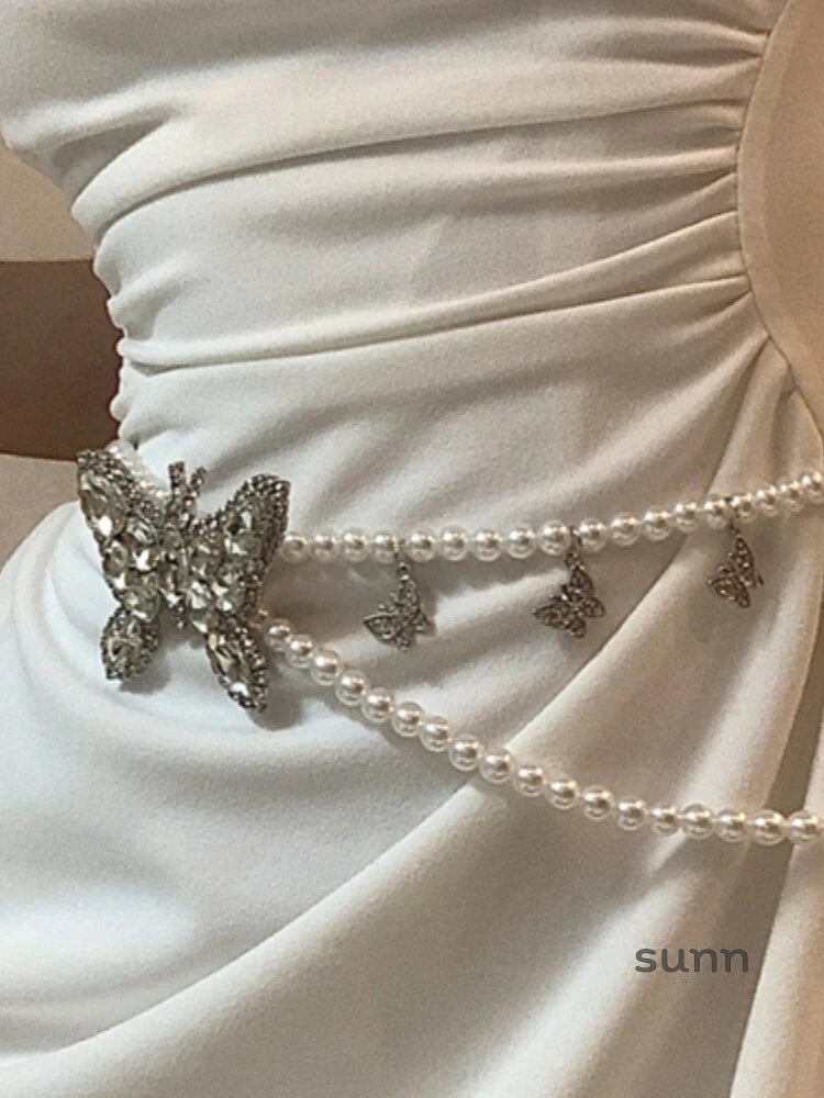 Itzia Pearl Butterfly Waist Chain