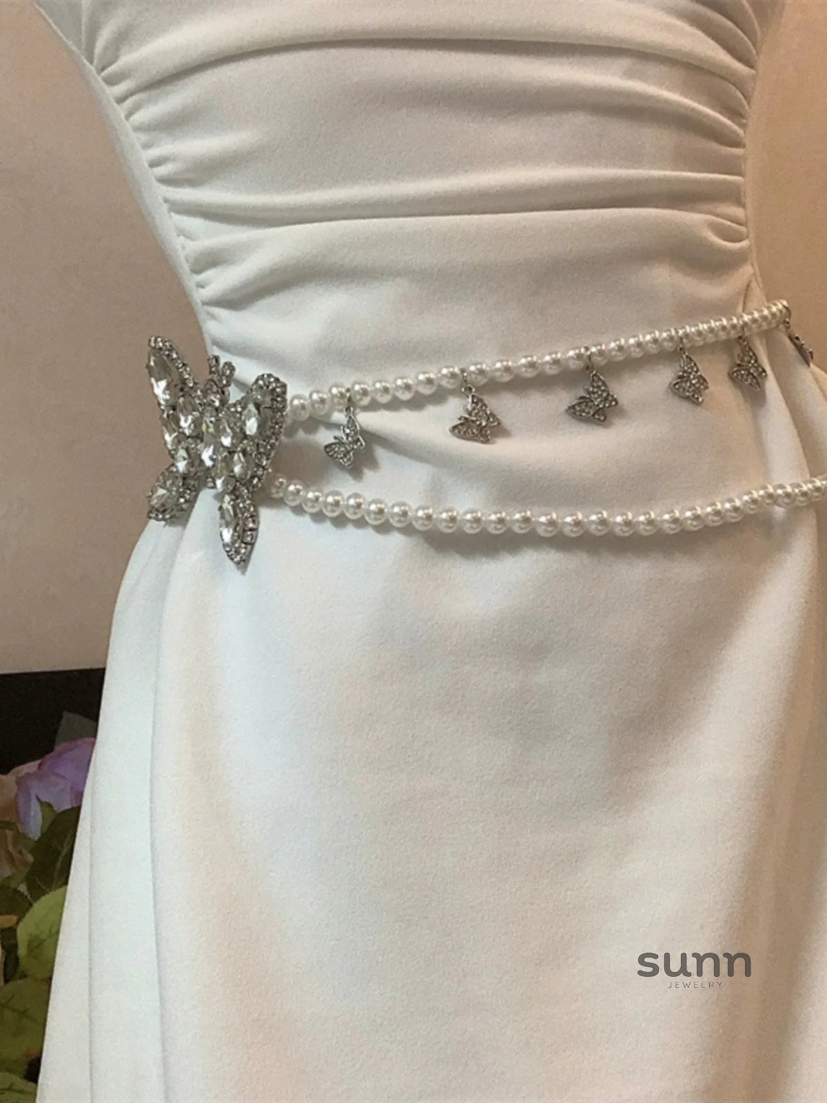 Itzia Pearl Butterfly Waist Chain