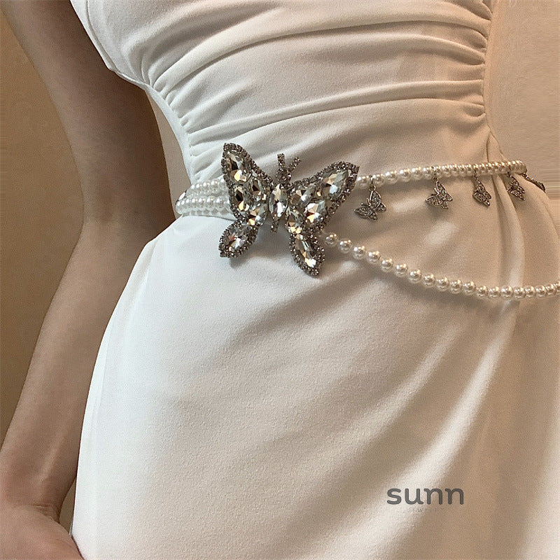 Itzia Pearl Butterfly Waist Chain