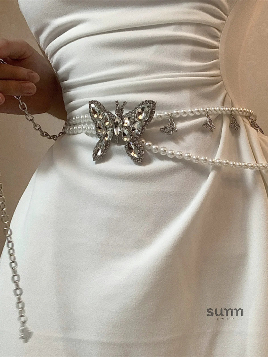 Itzia Pearl Butterfly Waist Chain