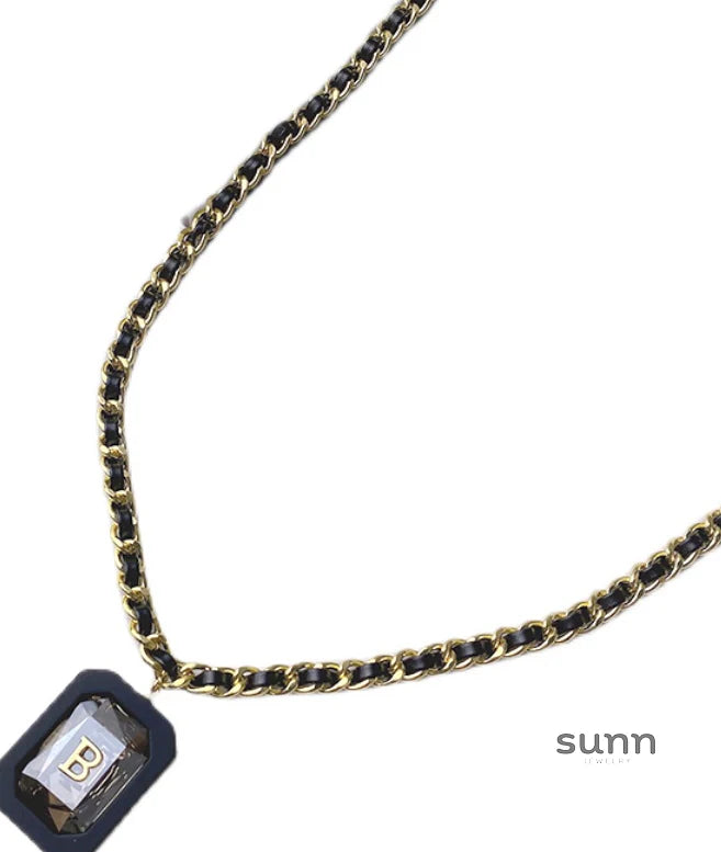 Izabela Braided Crystal Pendant Necklace