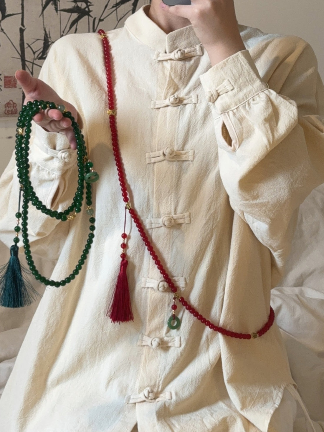Jacee Chinoiserie Beaded Tassel Necklace [9YBV8S3J]