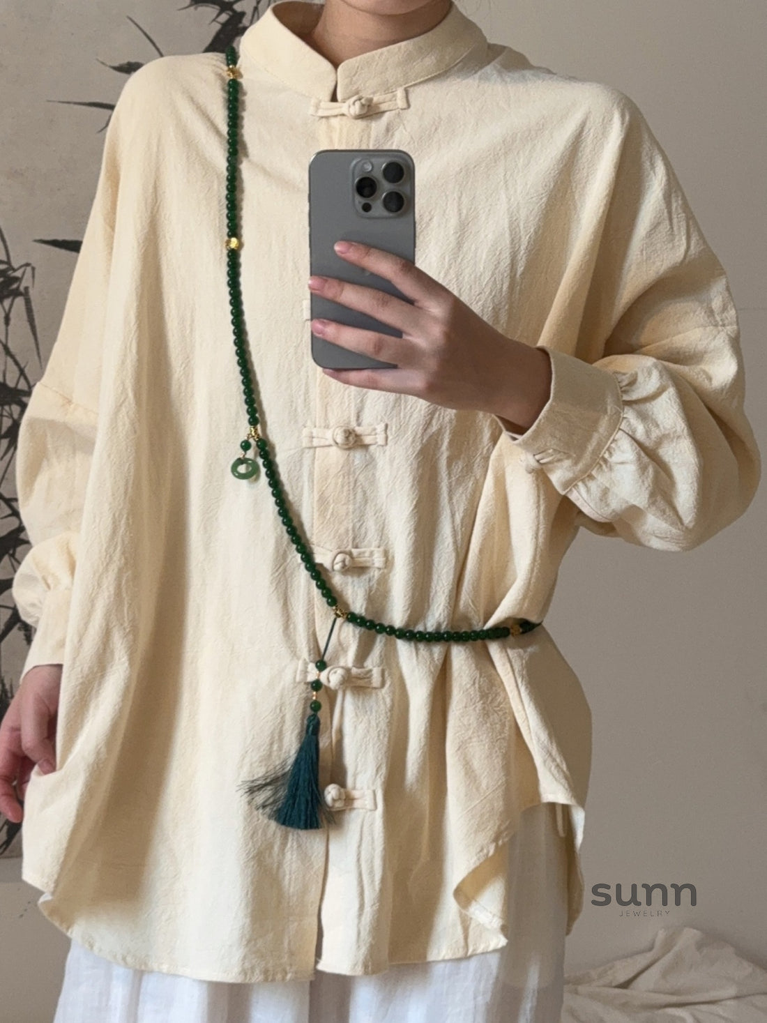 Jacee Chinoiserie Beaded Tassel Necklace [9YBV8S3J]