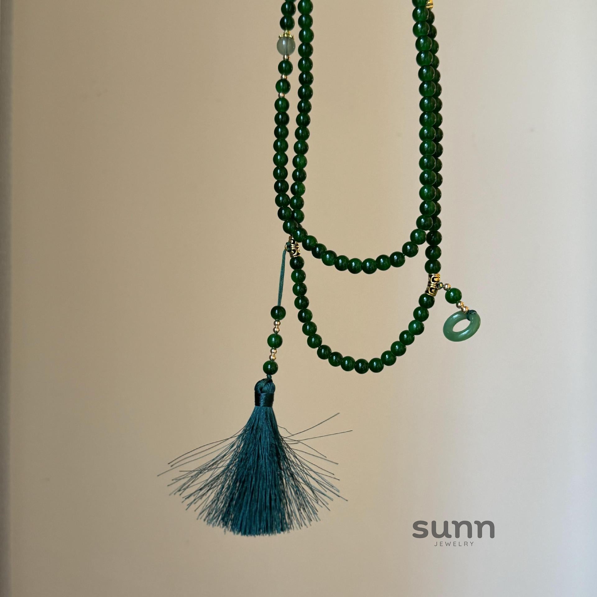 Jacee Chinoiserie Beaded Tassel Necklace [H4YJLIPJ]