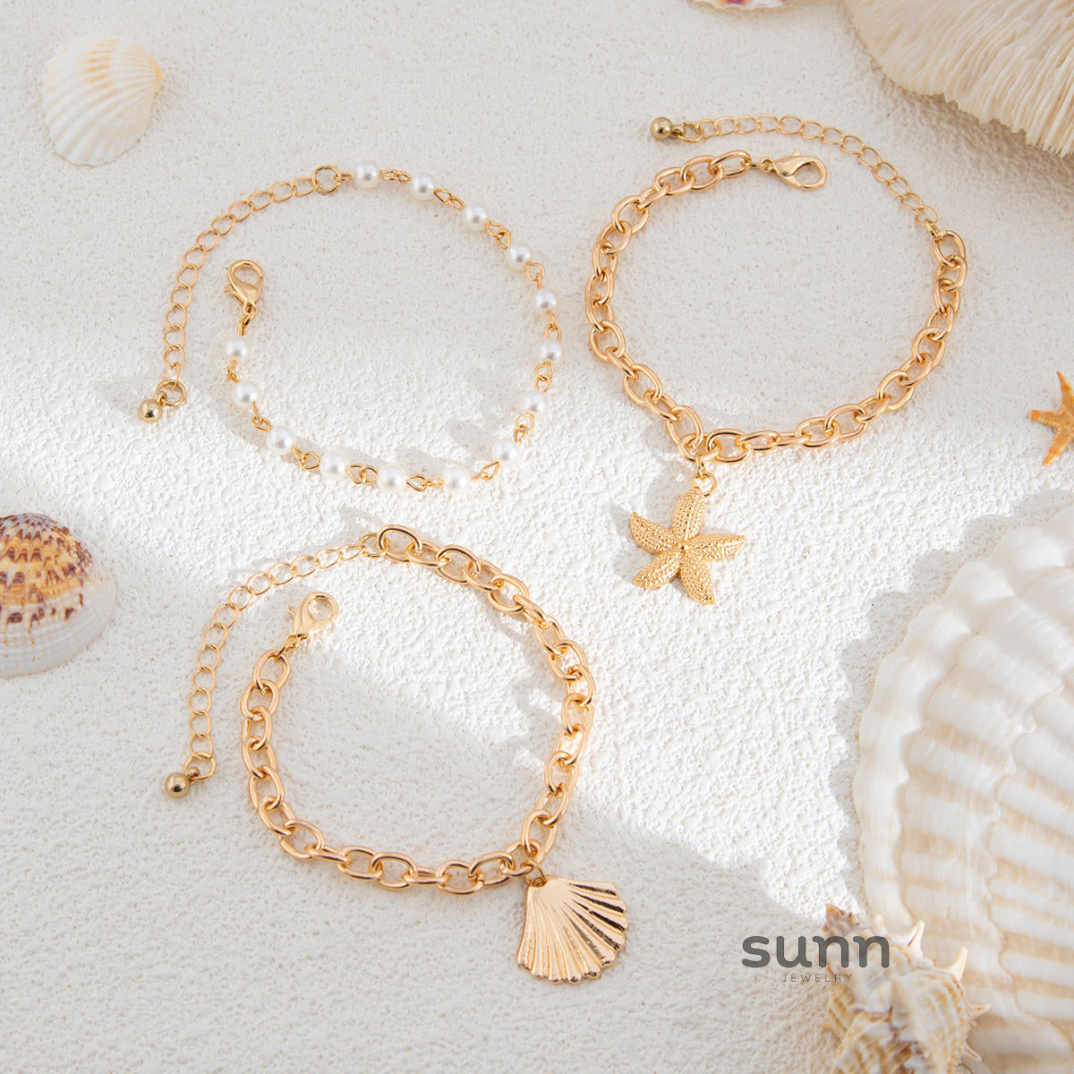 Jacee Layered Ocean Charm Jewelry [SXGAEHD0]