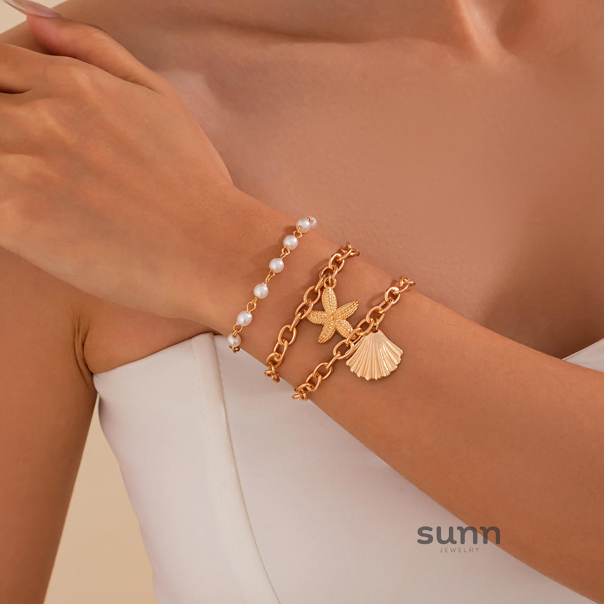 Jacee Layered Ocean Charm Jewelry [L3L9R7QQ]