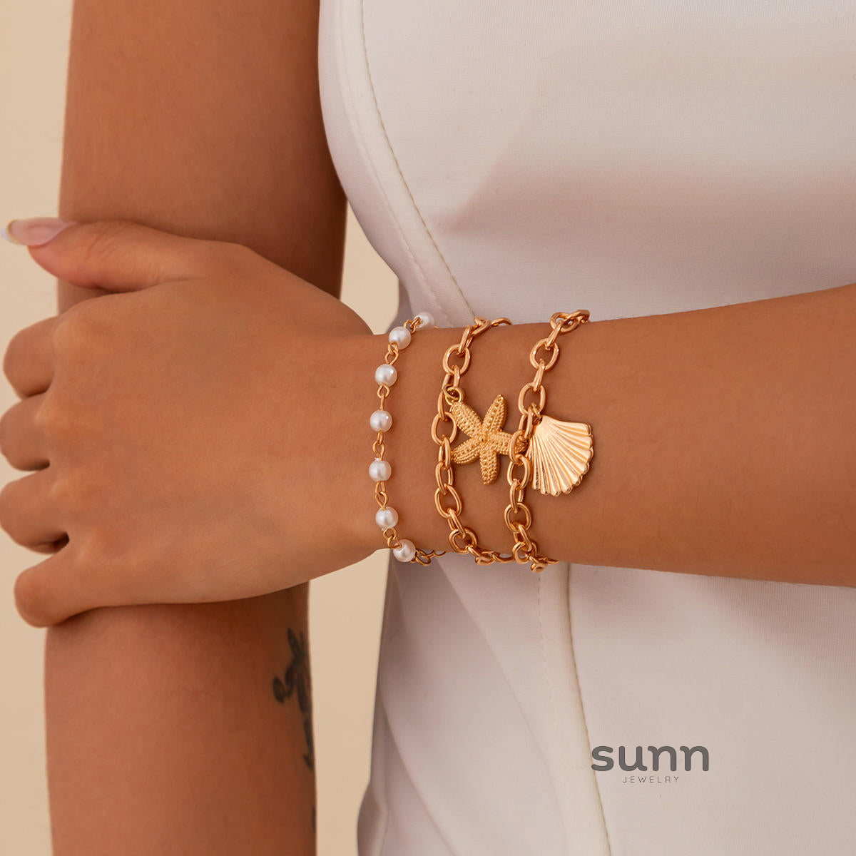 Jacee Layered Ocean Charm Jewelry [HOWJ0ATW]